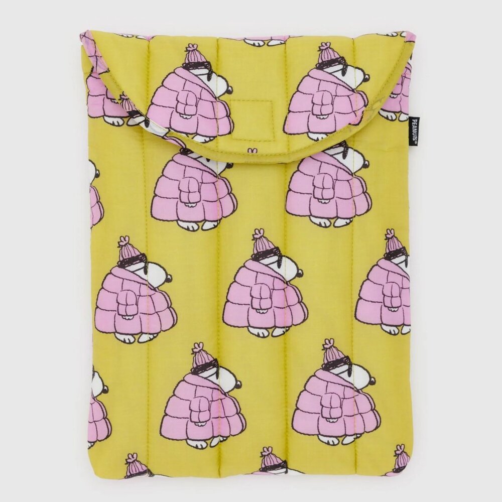 Baggu x Peanuts NWT Puffy Laptop Sleeve 13"/14" - Puffer Snoopy Pink